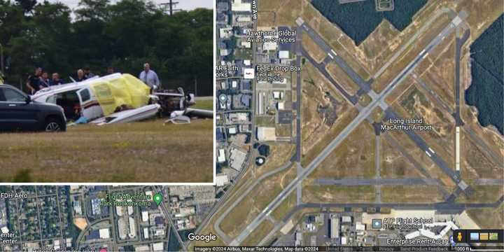 Two men were killed in a small plane crash at MacArthur Airport in Ronkonkoma Monday evening, July 22.