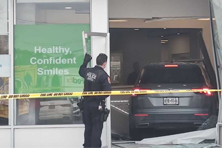 Car Into Dentist Office: Child Among 2 Injured Following Plainview Crash (VIDEO)