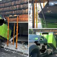 Truck Backs Into House In Ardsley