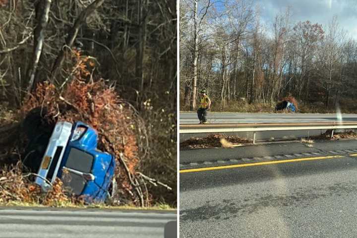 Update: Truck Driven By Brewster Man Flips In Crash That Caused Delays On I-684 In Lewisboro