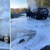 Car Engulfed In Flames On Taconic Parkway