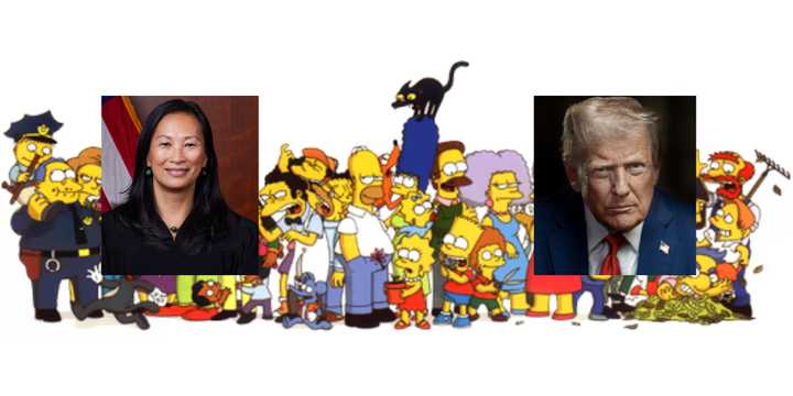 US Judge Tana Lin of the Western District of Washington, The Simpsons; and President Trump.