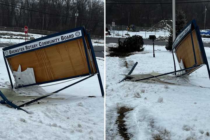 Community Board Destroyed in Hit-Run: Help Needed For Replacement In Putnam