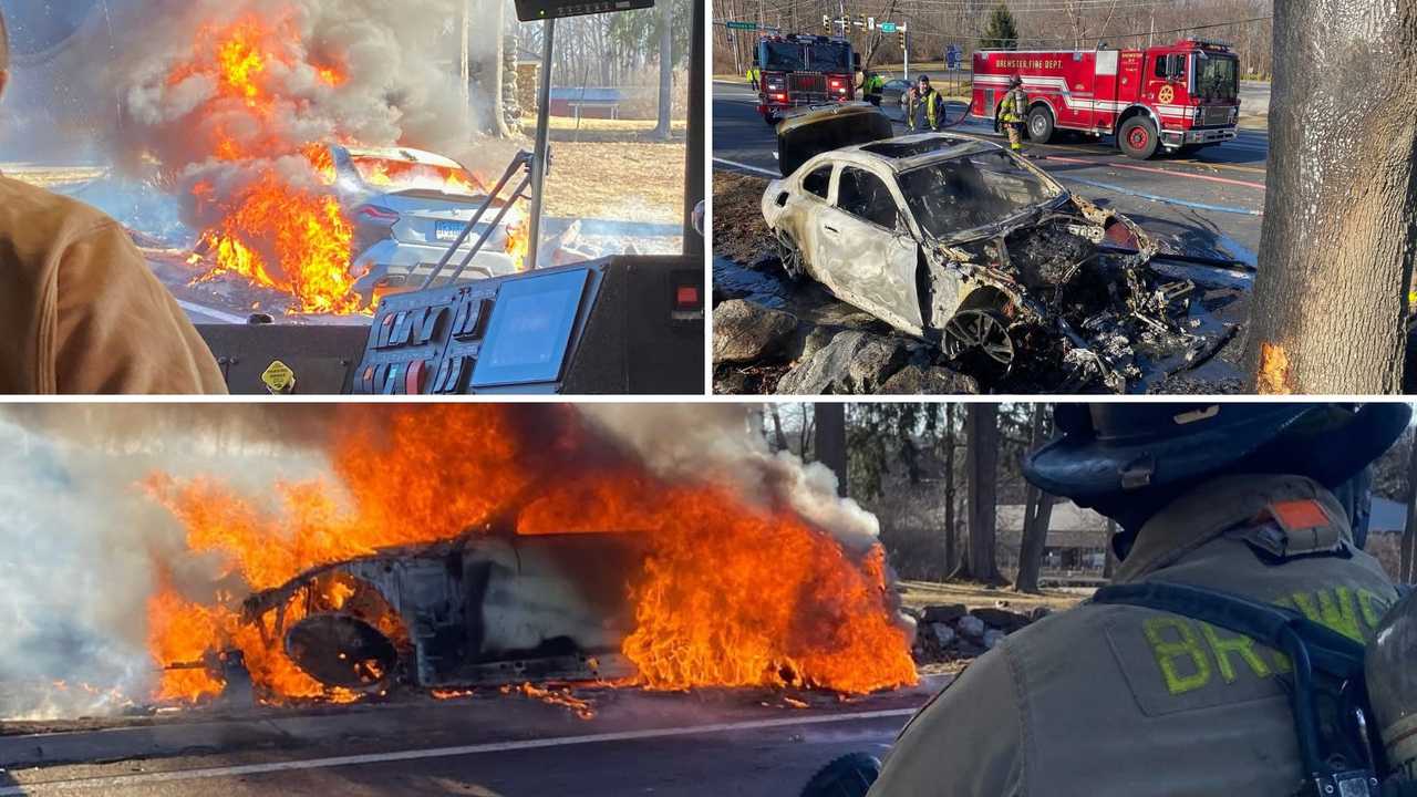 Car Hits Tree, Catches Fire In Brewster: Driver Hospitalized | Putnam ...
