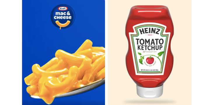 Kraft Mac &amp; Cheese and Heinz ketchup.&nbsp; &nbsp; &nbsp;
