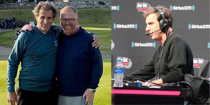 Chris “Mad Dog” Russo and his son, Tim.
  
