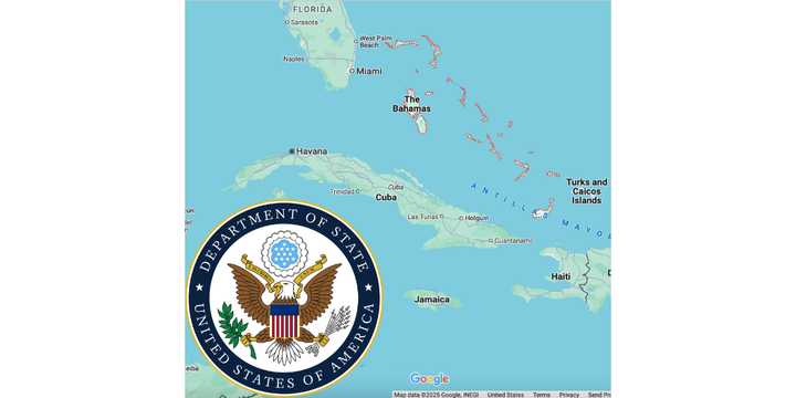 The Bahamas (outlined in red).