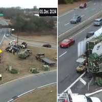 Tractor-Trailer's Roof Sheared Off In Meadowbrook State Parkway Crash