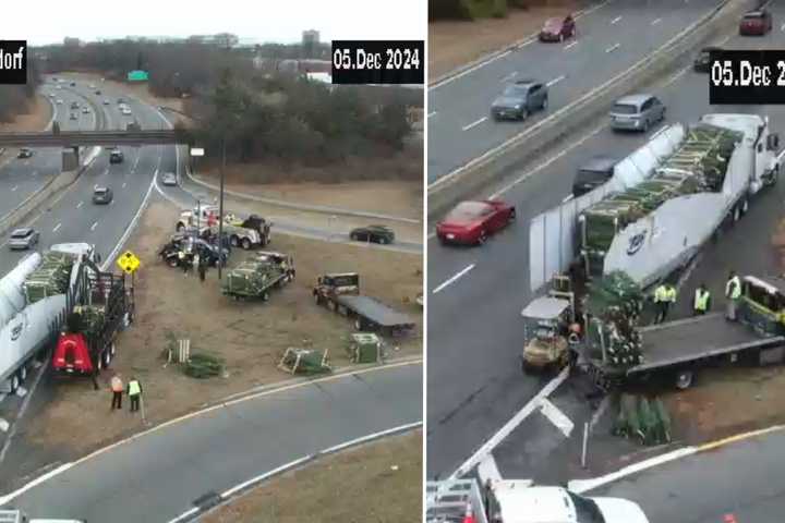 Tractor-Trailer's Roof Sheared Off In Meadowbrook State Parkway Crash