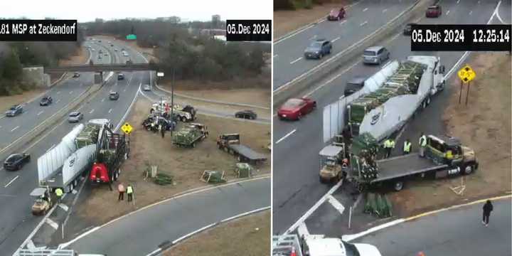 The scene of the crash on the northbound Meadowbrook State Parkway in Garden City on Thursday, Dec. 5.&nbsp;
  
