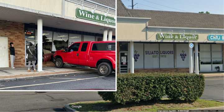 The scene of the crash&nbsp;at the Wine &amp; Liquor on Route 25A in Miller Place on Thursday, Dec. 5.&nbsp;