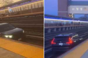 Drunk Driver Barrels Down LIRR Tracks In Bellerose, Wreaking Damage, Delays: Police (VIDEO)