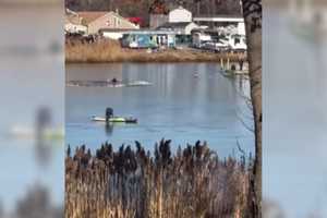 Good Samaritan Rescues Jet Skier On Frozen NY Canal (VIDEO)