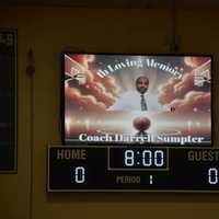 <p>The electronic scoreboard graphic created in memory of late William Floyd High School basketball coach Darrell Sumpter.
  
</p>