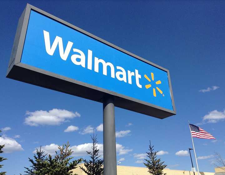 A sign outside a Walmart store.