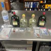 <p>Some of the booze stolen by the duo.</p>