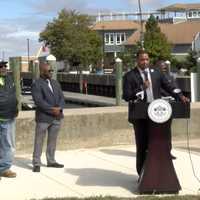 <p>Mayor Marty Small Sr. holds a news conference outside the Atlantic City Aquarium on September 30, 2024.</p>