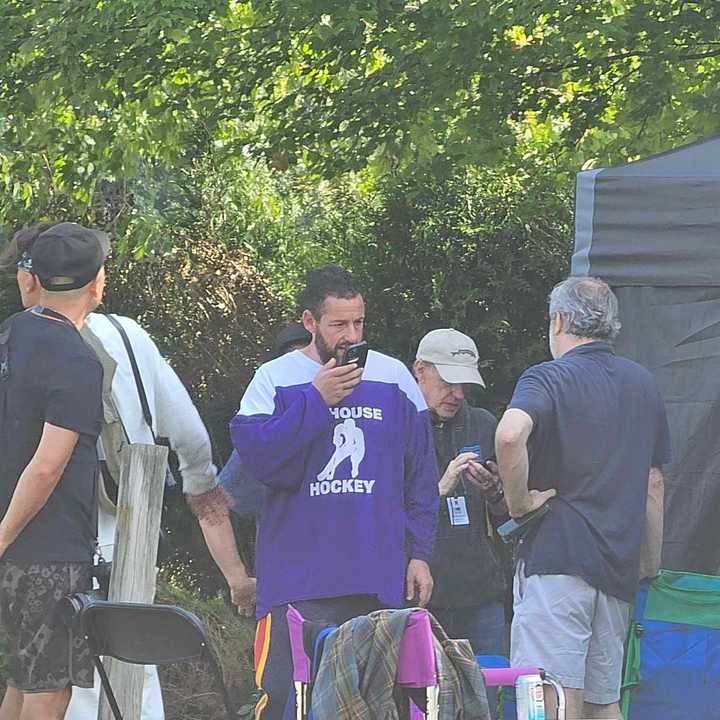 Adam Sandler and Judd Apatow in Hackettstown filming "Happy Gilmore 2."
  
