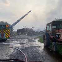 <p>Scene from the Bally barn fire on July 15.</p>