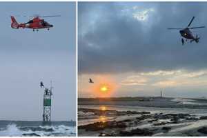 Rescuers, Coast Guard Helicopter Save Two Men Stuck On Jersey Shore Jetty