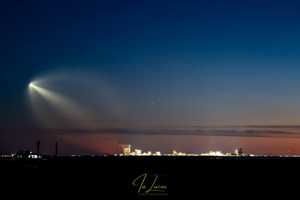 Falcon 9 Rocket Captured Over Atlantic City