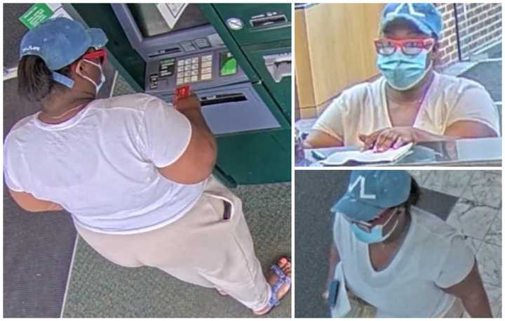 A woman suspected in an armed robbery at TD Bank in Princeton, NJ, on July 28, 2024.