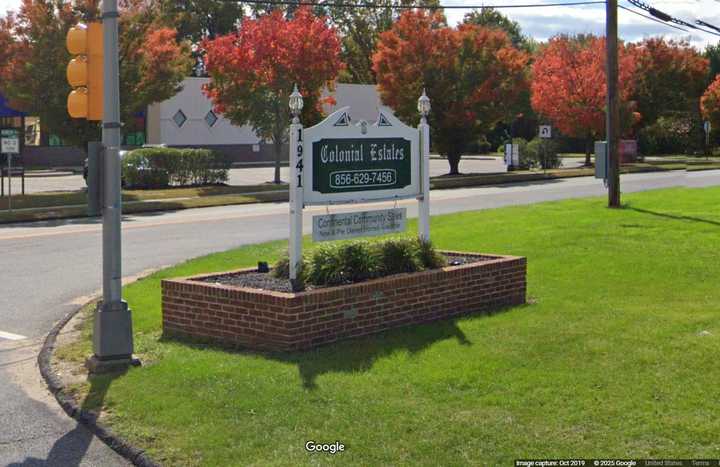 The entrance to Colonial Estates in Monroe Township, Gloucester County, NJ.