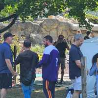 <p>Adam Sandler and Judd Apatow in Hackettstown filming "Happy Gilmore 2."</p>