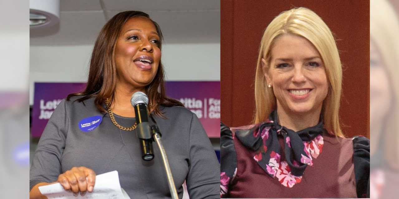New York Attorney General Letitia James (left) and US Attorney General Pam Bondi.