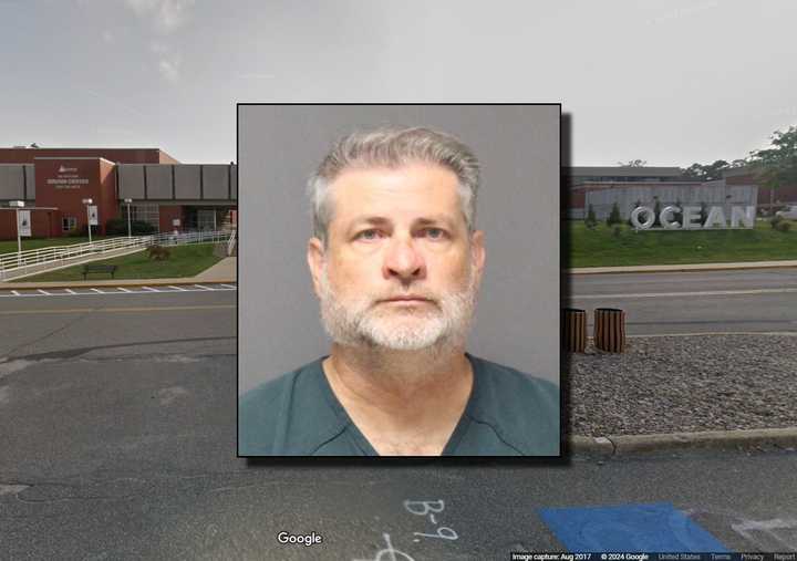 Douglas Bollinger, 56, of Neptune City, NJ, was accused of molesting a female student while teaching at an Ocean County performing arts school.