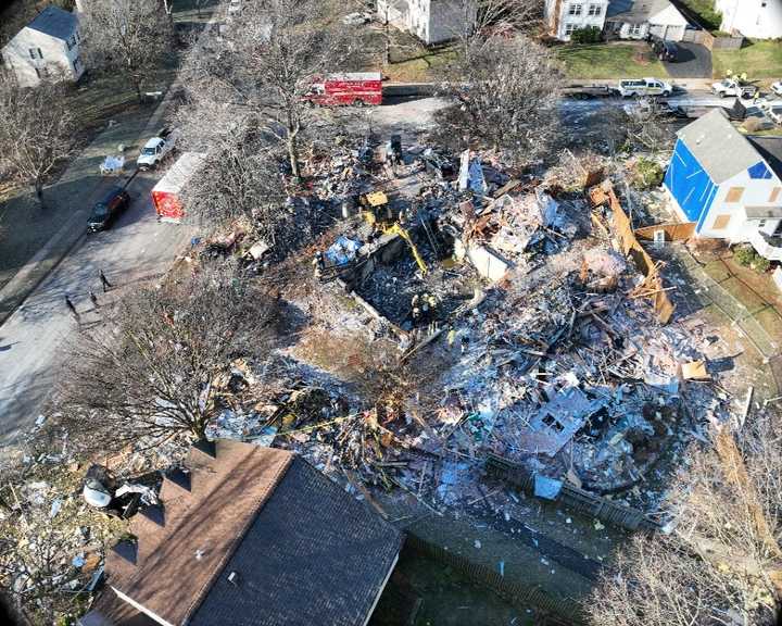 The aftermath of the explosion in Loudoun County.