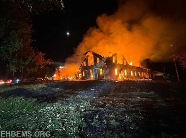 The scene of the two-alarm farm and house fire.&nbsp;