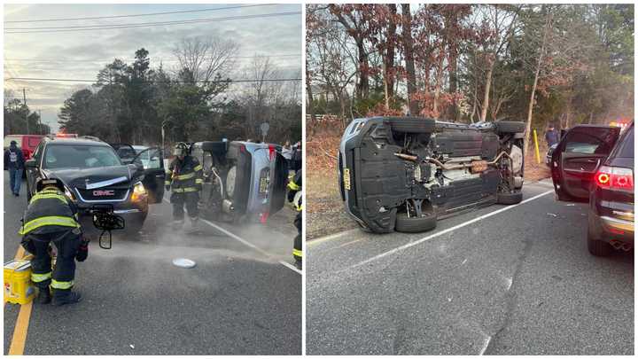 A crash at the intersection of&nbsp;West Jersey Avenue and Cates Road in Egg Harbor Township, NJ, on December 7, 2024.