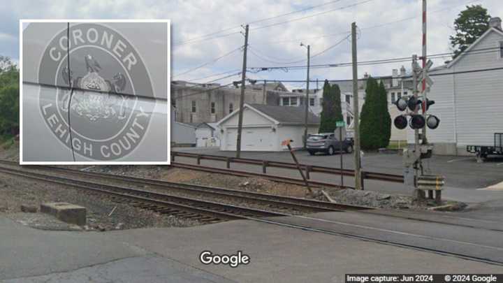 Railroad tracks on South Third Street, Emmaus; Lehigh County Coroner's Office. 