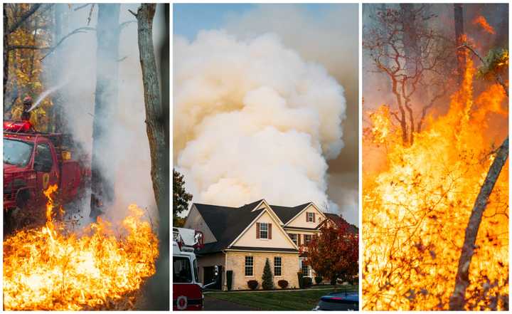 A 40-acre wildfire that burned in Evesham Township, NJ, on October 30, 2024.