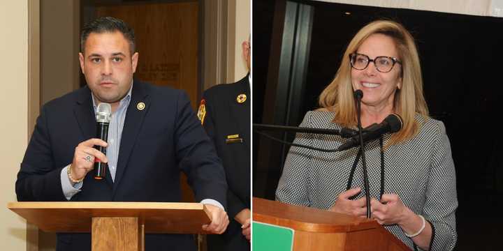 Rep. Anthony D'Esposito and&nbsp;Laura Gillen.