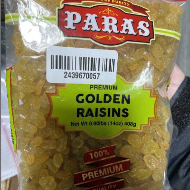 Paras Premium Golden Raisins.