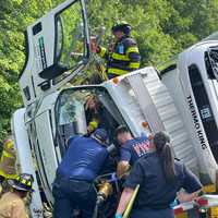 <p>Scene from the Route 80 crash in Hazleton on July 17</p>