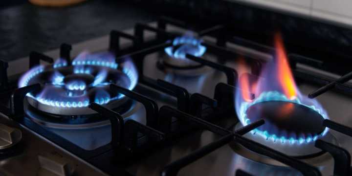 A gas stove.