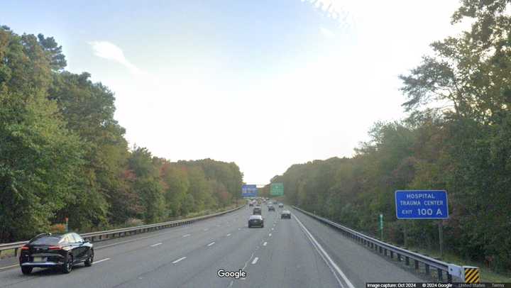 Garden State Parkway South near milepost 102.8 in Tinton Falls, NJ.