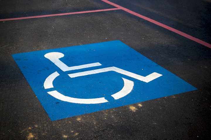 Handicapped parking space.