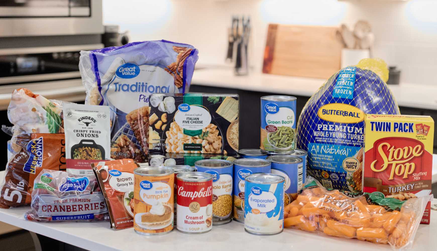 Food items included in Walmart's Thanksgiving Meal Basket deal.
 
Food items included in Walmart's Thanksgiving Meal Basket deal.
