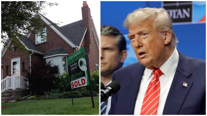 A sold house and President Donald Trump.
