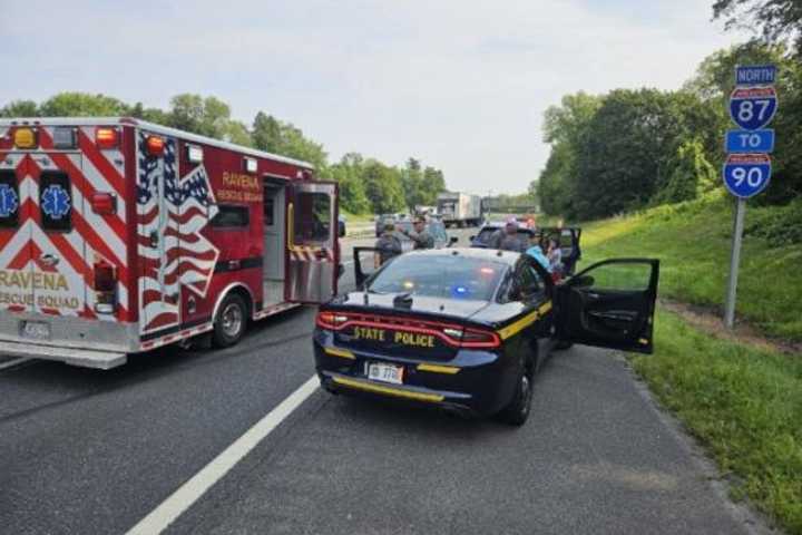 Trooper Hospitalized After Strike On Thruway During Traffic Stop In Bethlehem: NYSP (PHOTOS)