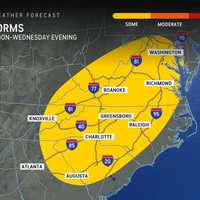 <p>More storms are likely on Wednesday, July 9, in the locations indicated by the yellow area.
  
</p>