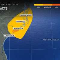 <p>A look at Chantal's impacts through Tuesday, Jan. 8, including isolated tornadoes and flooding rain.</p>