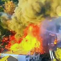 3-Alarm Fire Rips Through Irvington Homes, Smoke Billows For Miles