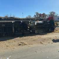 Overturned Tractor Trailer Shuts Route 287 At NJ/NY Border