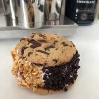 <p>Fresh ice cream cookie sandwich from Goffle Creamery.</p>