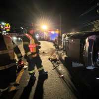 Vehicle Overturns On Route 17 In Hasbrouck Heights